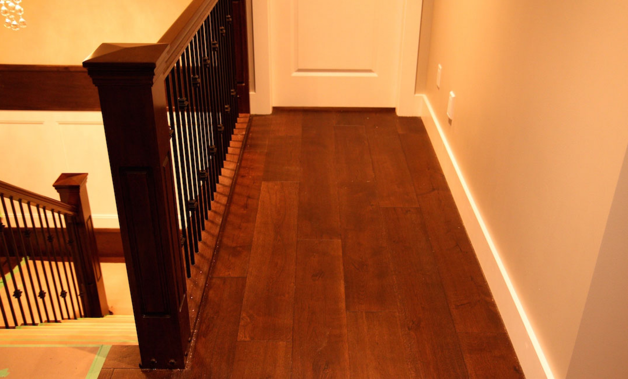 Enginnered hardwood floors in hallways BC FLOORS